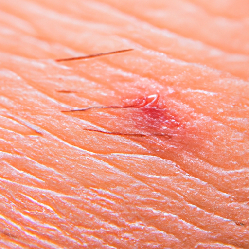 תמונת תקריב של פצע מרפא, הממחישה את תהליך הריפוי הטבעי של העור