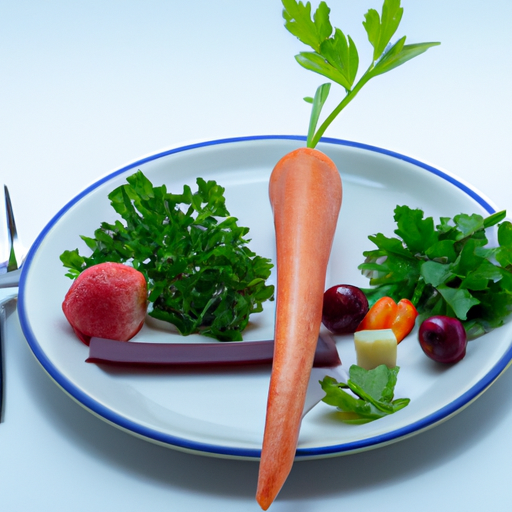 צלחת מזון מאוזנת המייצגת תזונה בריאה